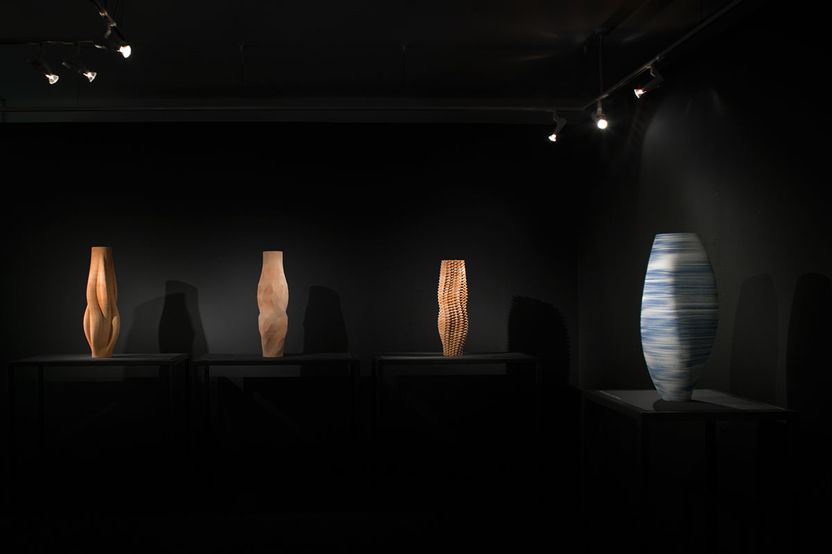 3D printed ceramic vases at the Ceramic Biennale in Vallauris