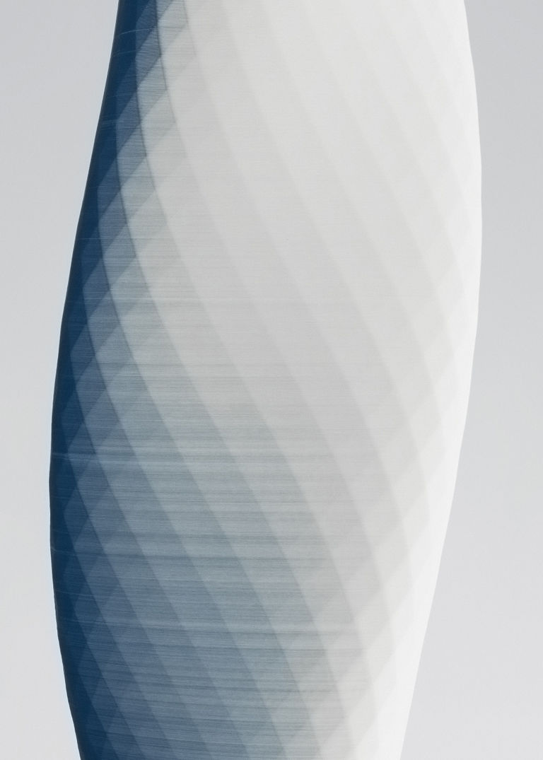 Large blue and white ceramic vase