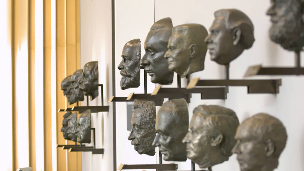 Nobel prize bronze portrait