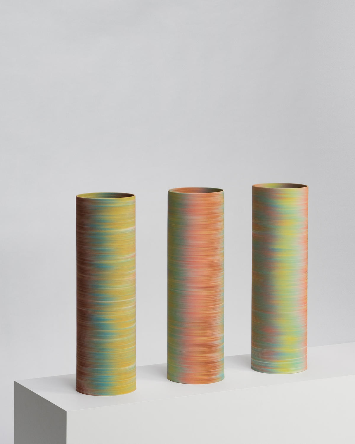 Three porcelain vessels from the Reaction Vessels series