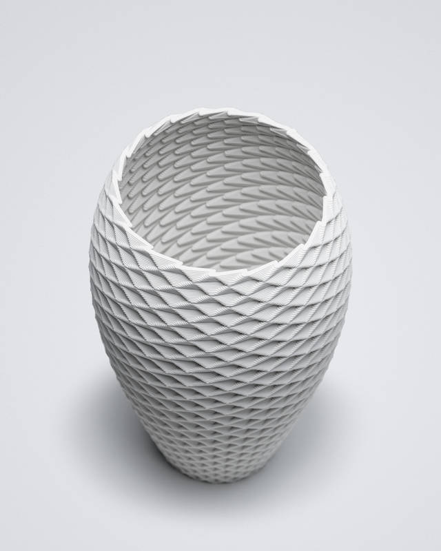3D printed white vase